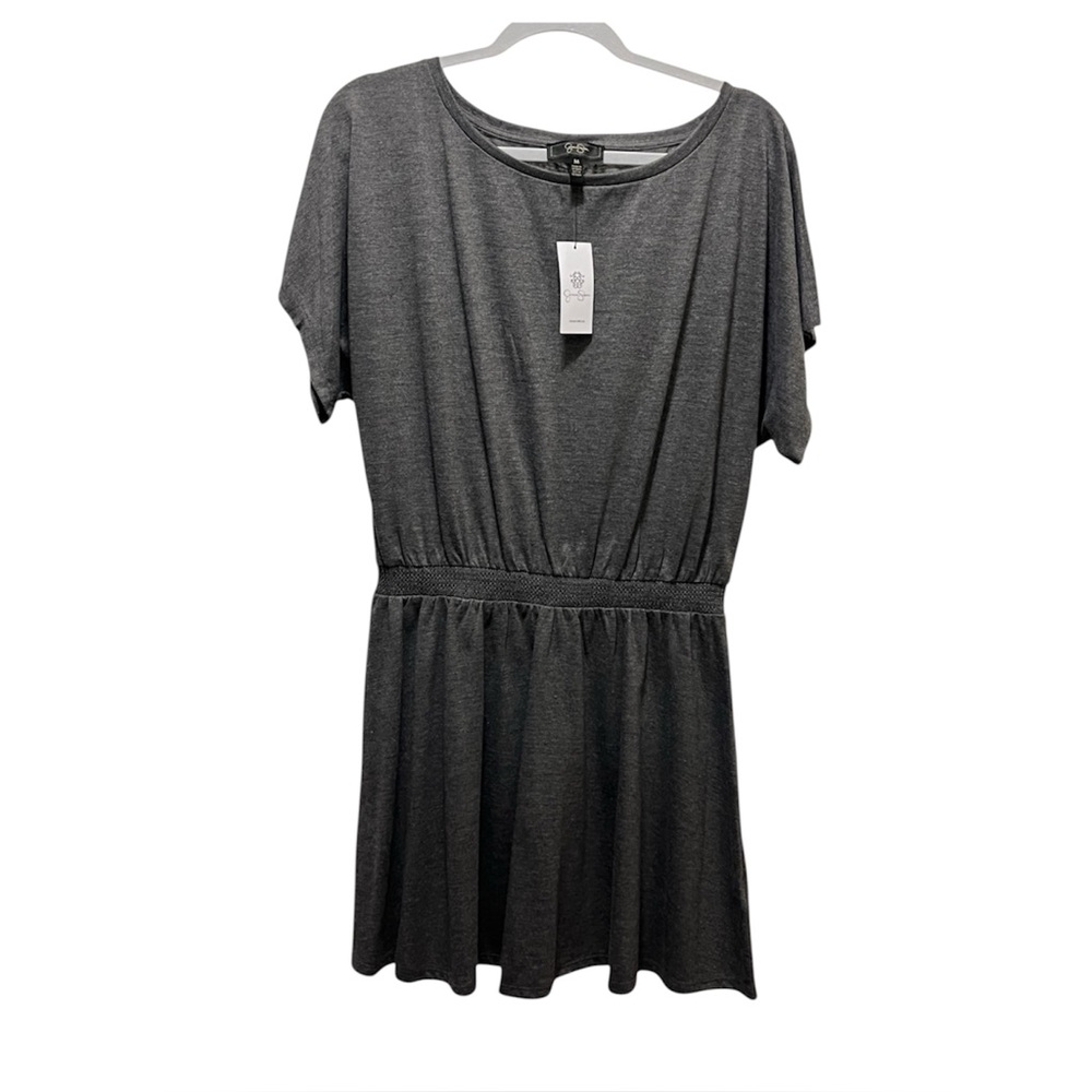 Jessica Simpson - Charcoal Gray Short-Sleeve Elastic-Waist Swimwear Cover-Up NWT